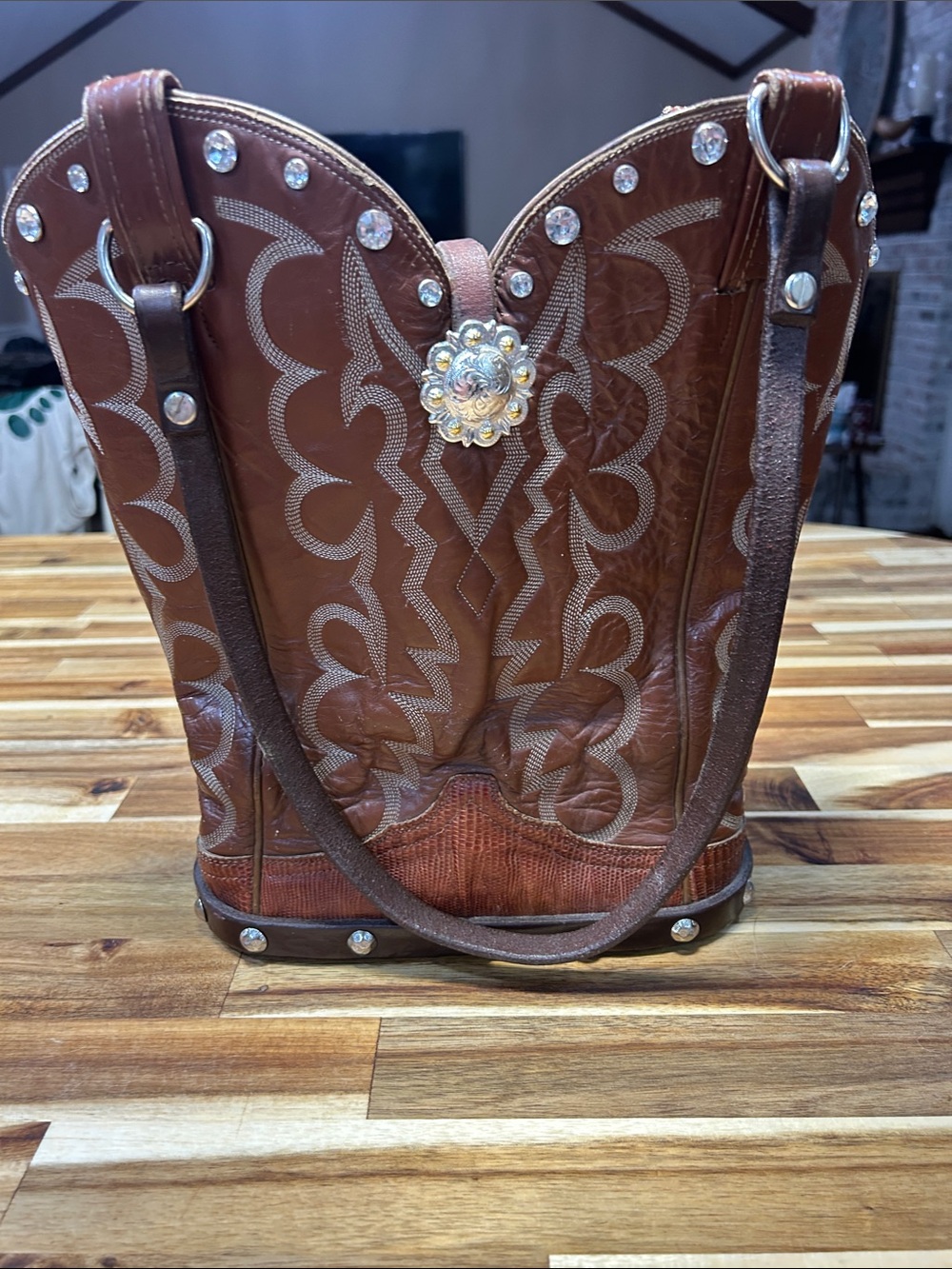 ☝️ ONE OF A KIND Arlie Garrett Original Upcycled Tony Lama boots western purse - Picture 3 of 12